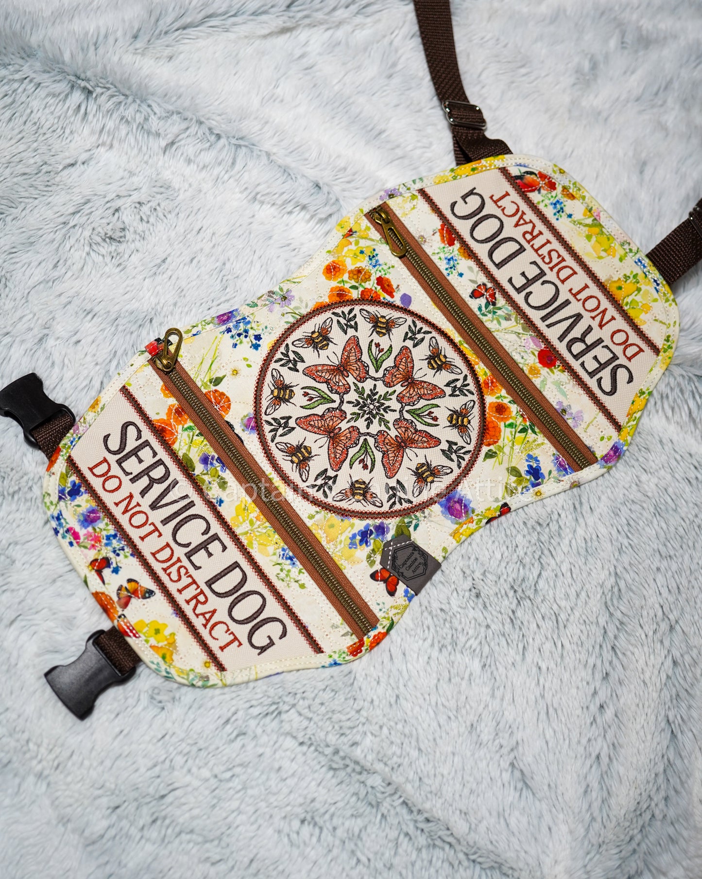 16" Quilted Watercolor Butterfly and Bees Vest