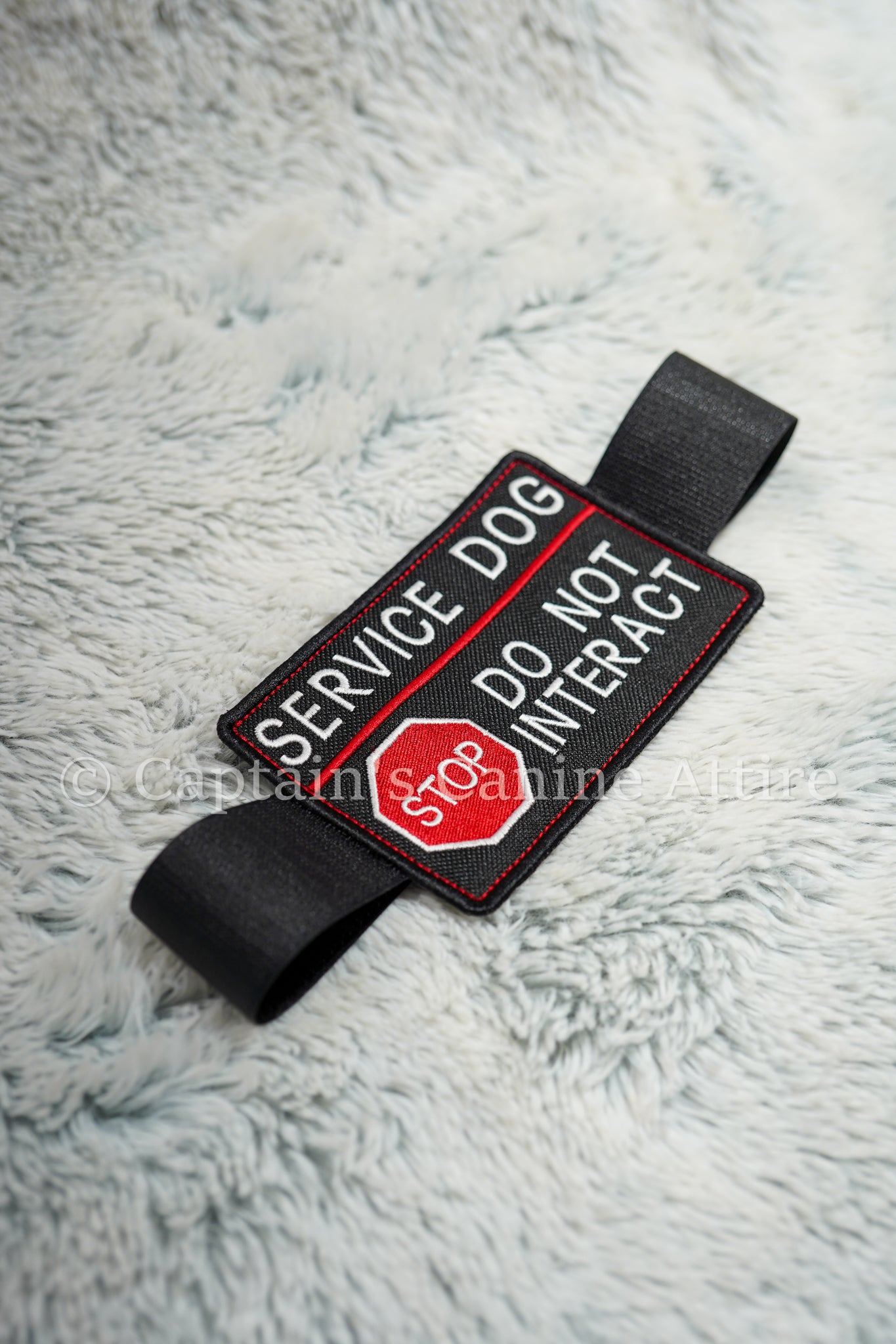 Black & Red Handle Sign 5x3" - Hook and Loop Closure