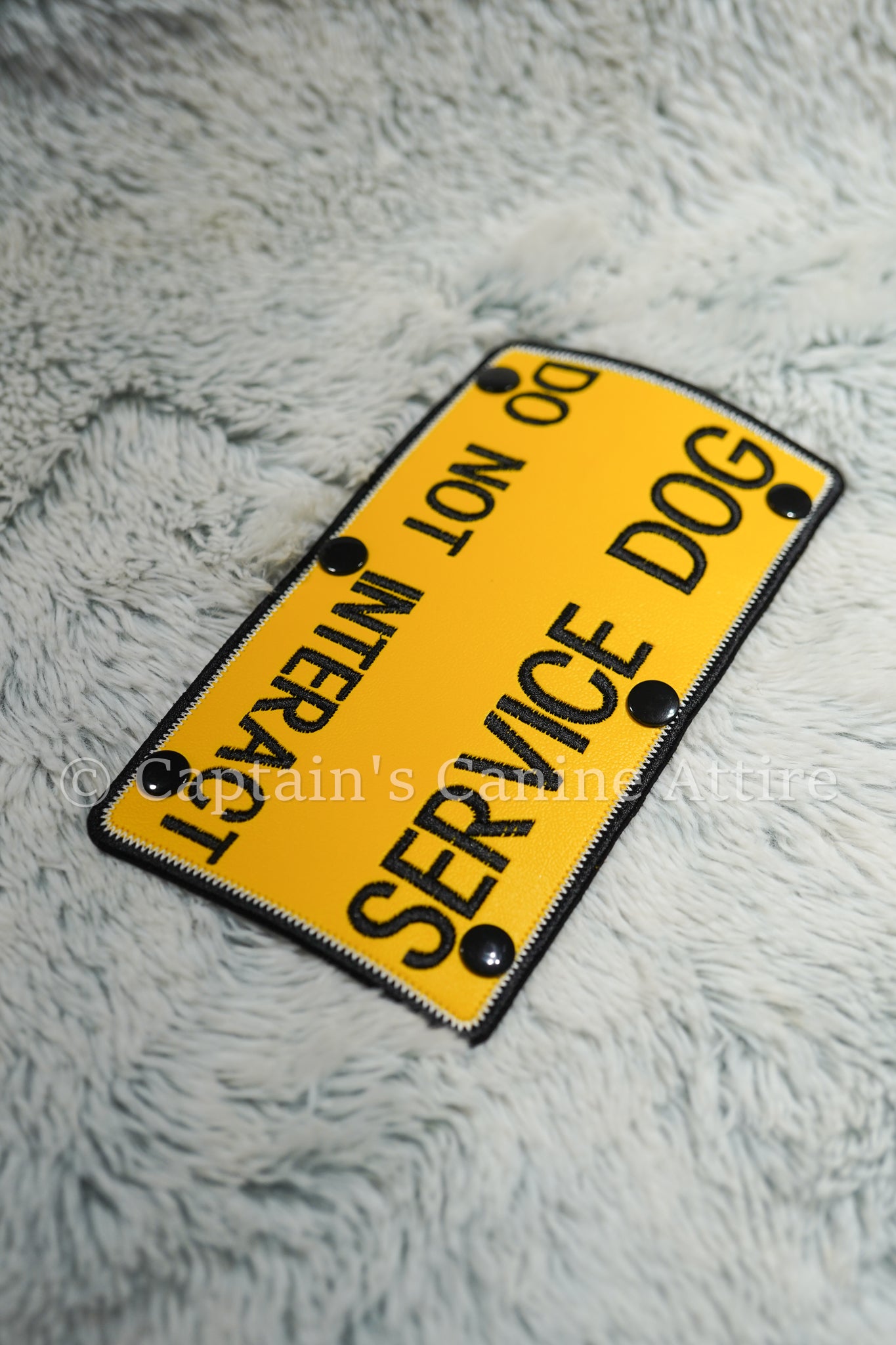 2x7" Service Dog/Do Not Interact - Yellow and Black - Vinyl Leash Wrap