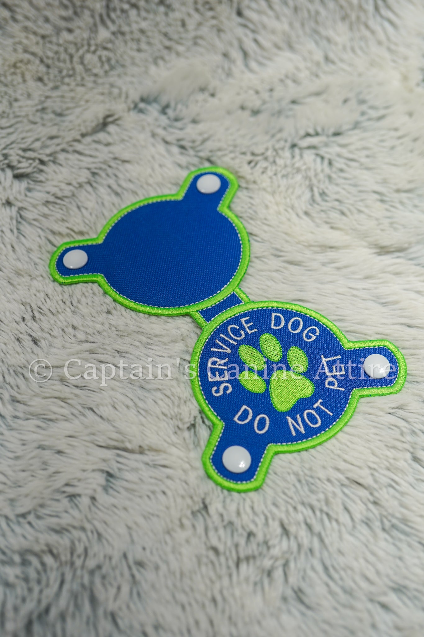 Royal Blue & Bright Green - Do Not Pet - Chest Emblem