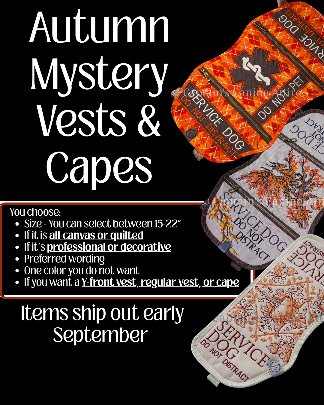 July 2026 Autumn Mystery Vest or Cape - Made to Order