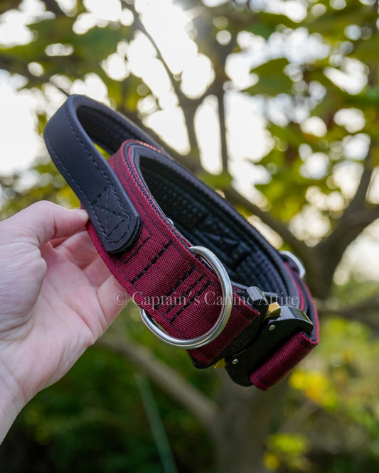 14.5-18” Wine and Black Handle Collar