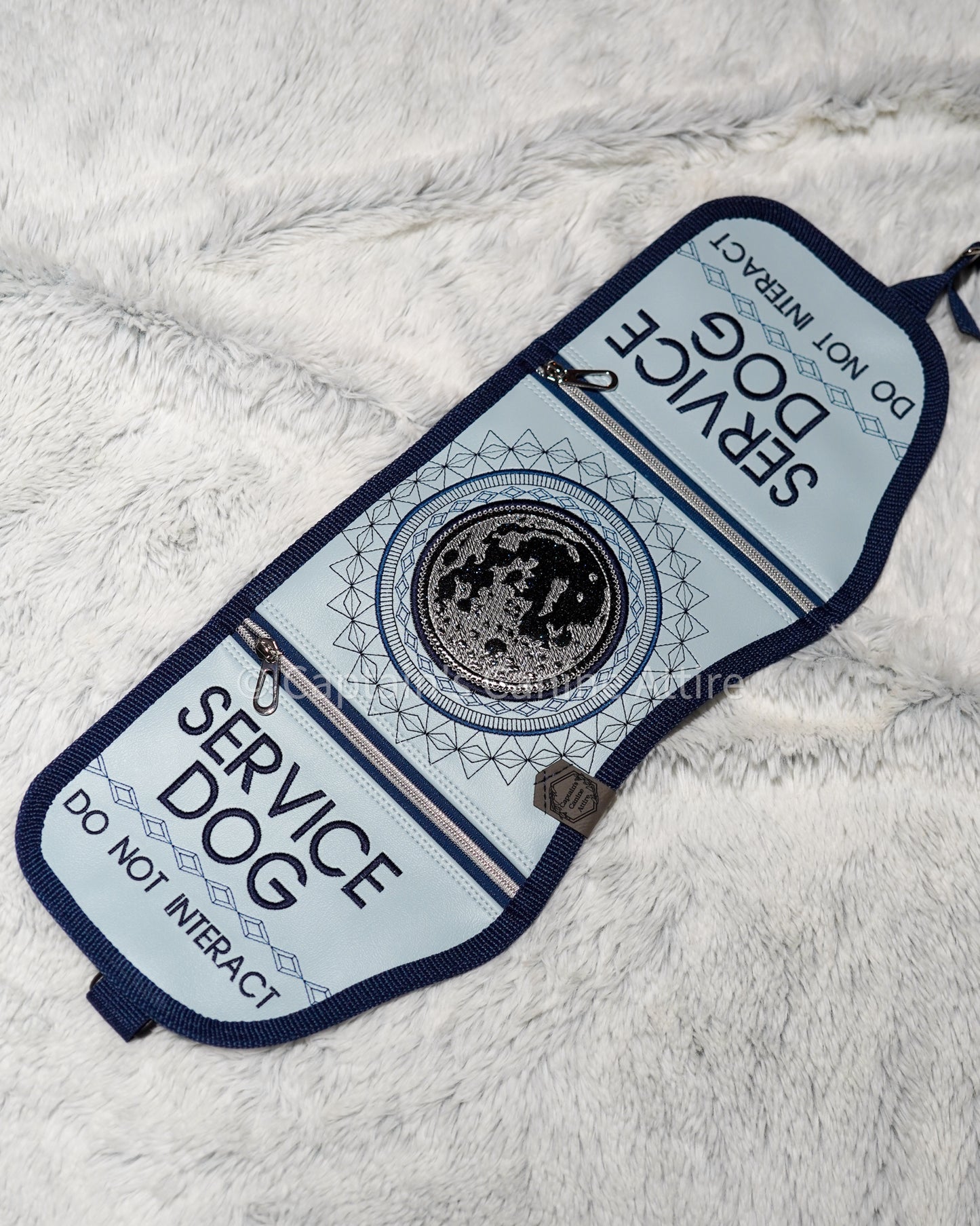 19" Pastel Blue and Navy All-Vinyl Moon Cape