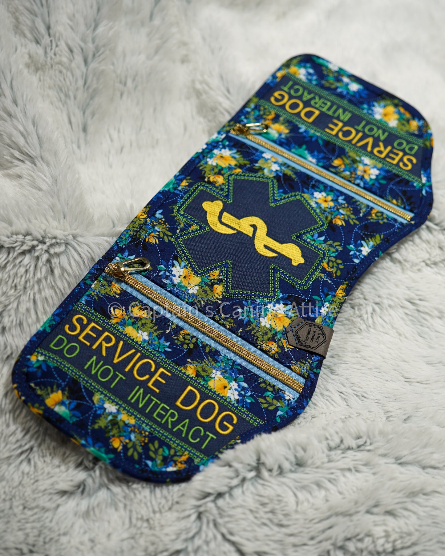 17" Quilted Blue and Yellow Floral Cape