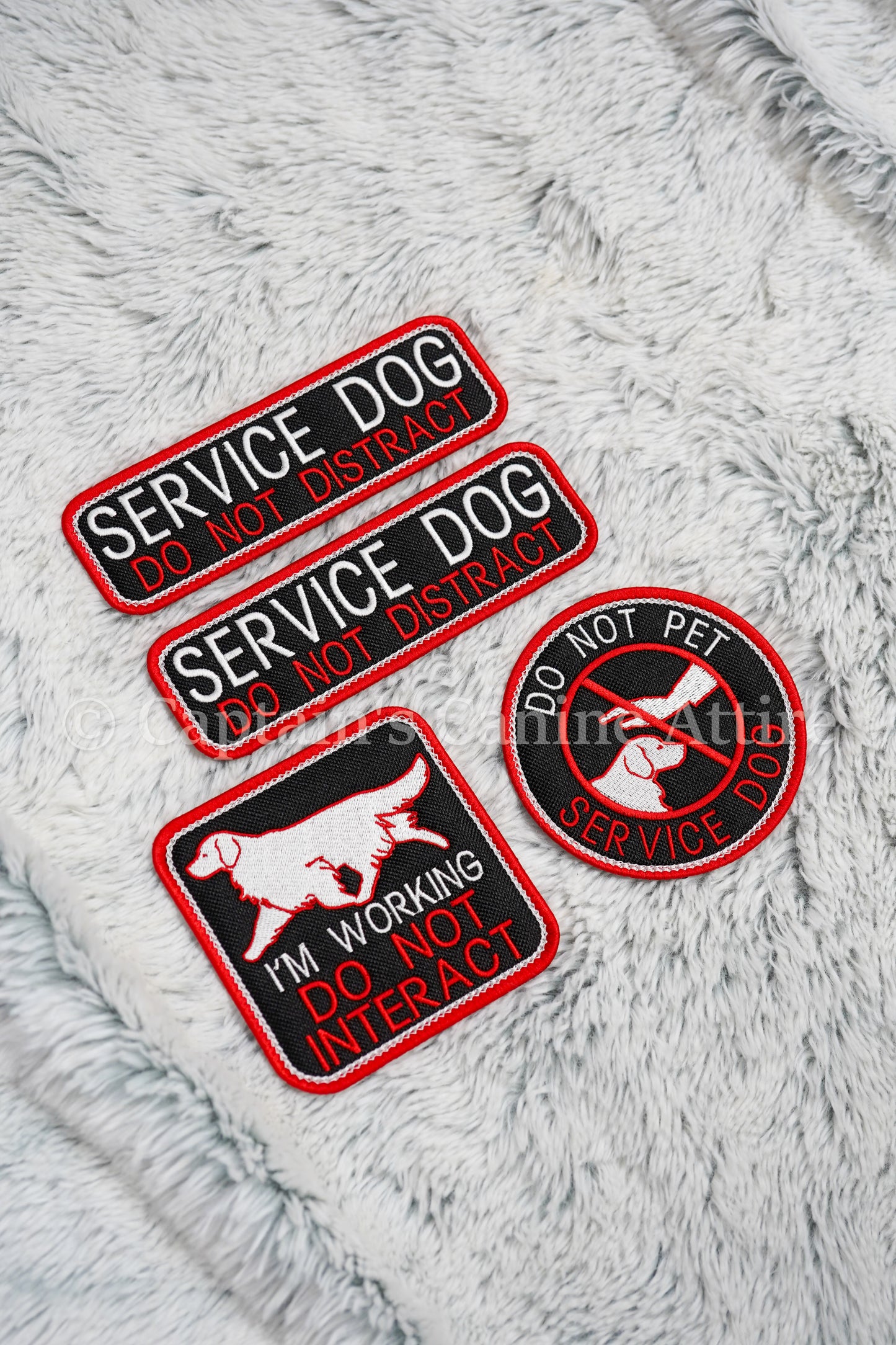 Service Dog Patches - Black/Red/White Golden Retriever Themed
