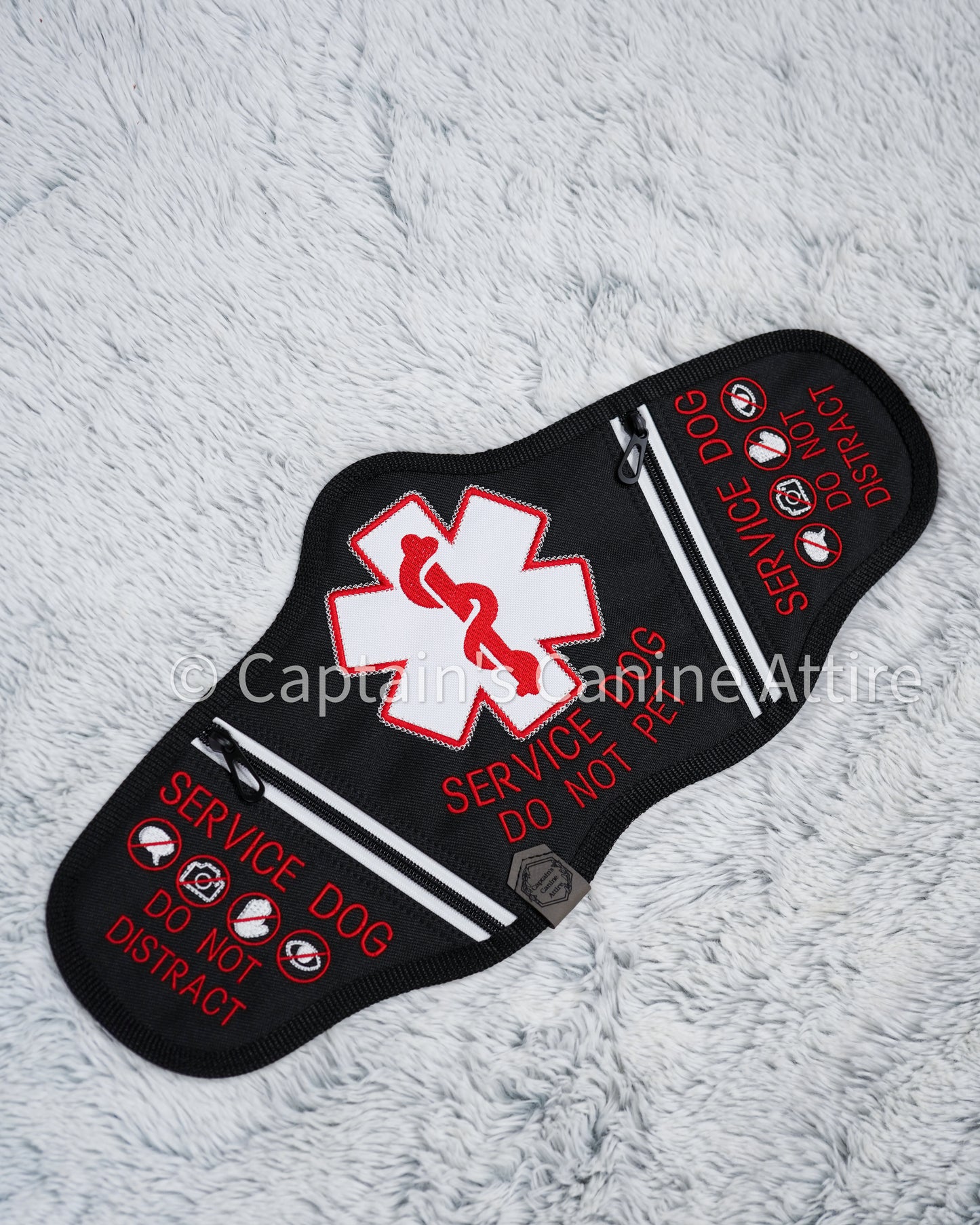 18" Y-FRONT VEST - Black/Red/White - POCKETS