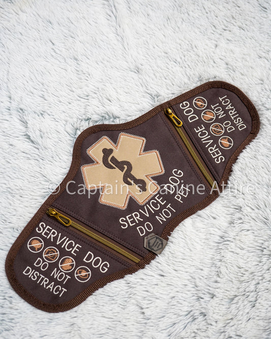 18" Y-FRONT VEST - Dark Brown & Tan - POCKETS