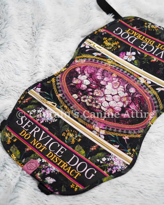 21.25" Quilted Pink Floral Victorian Locket Vest - POCKETS