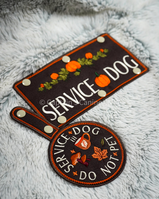 Cozy Autumn Patch Tab and Leash Wrap Set