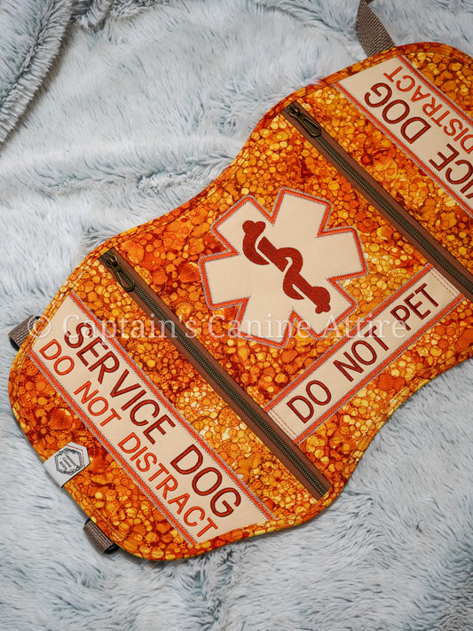20" Quilted Dappled Orange Professional Vest - POCKETS