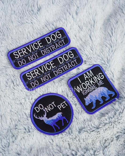 Service Dog Patches - Woodland - Black & Purple Gradient