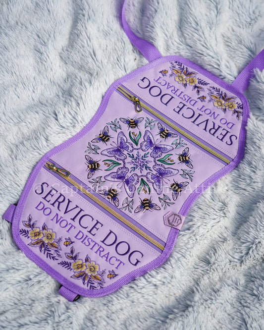 18" Lavender/Lilac Butterflies and Bees Vest - POCKETS