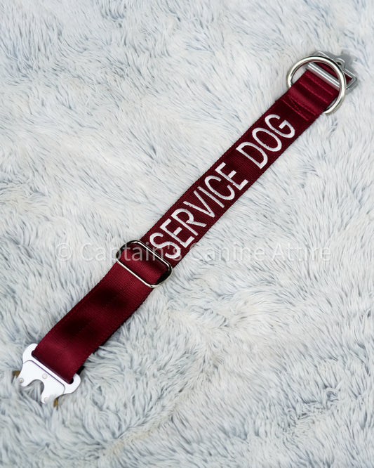 16.5-20" Burgundy Embroidered Collar