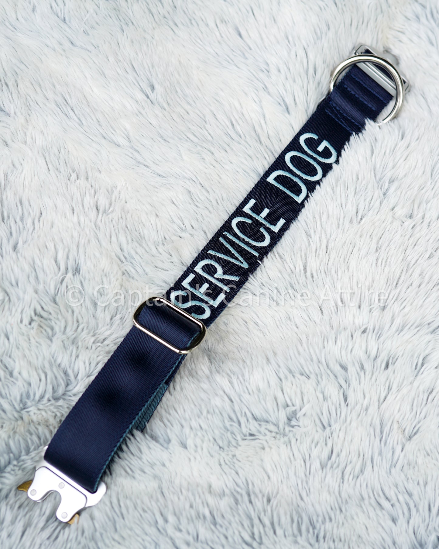 17-19.5" Navy & Pale Blue Embroidered Collar