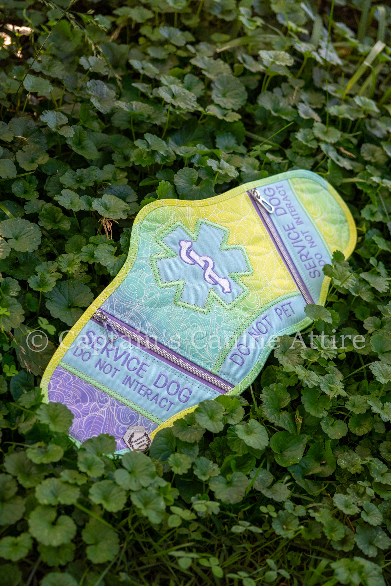 19" Quilted Yellow - Purple Gradient Mermaid Y-Front Vest