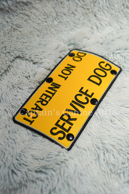 2x7" Service Dog/Do Not Interact - Yellow and Black - Vinyl Leash Wrap