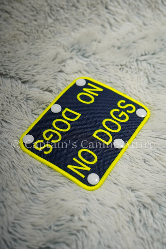 2x5" Navy and Neon Yellow-Green - No Dogs - Leash Wrap