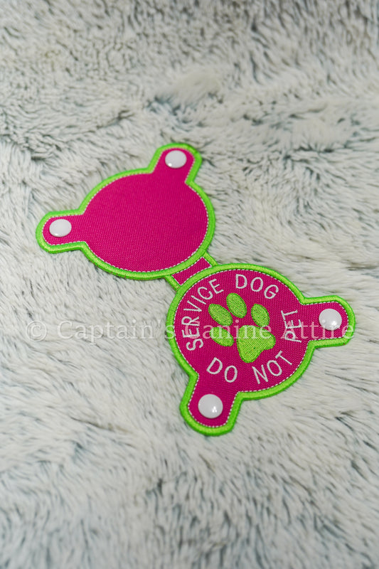 Hot Pink & Bright Green - Do Not Pet - Chest Emblem