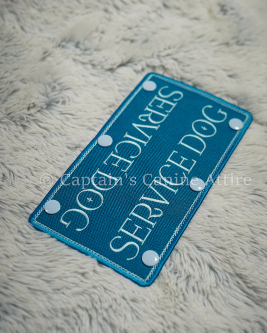 2x7" Service Dog - Teal & Light Blue - Leash Wrap