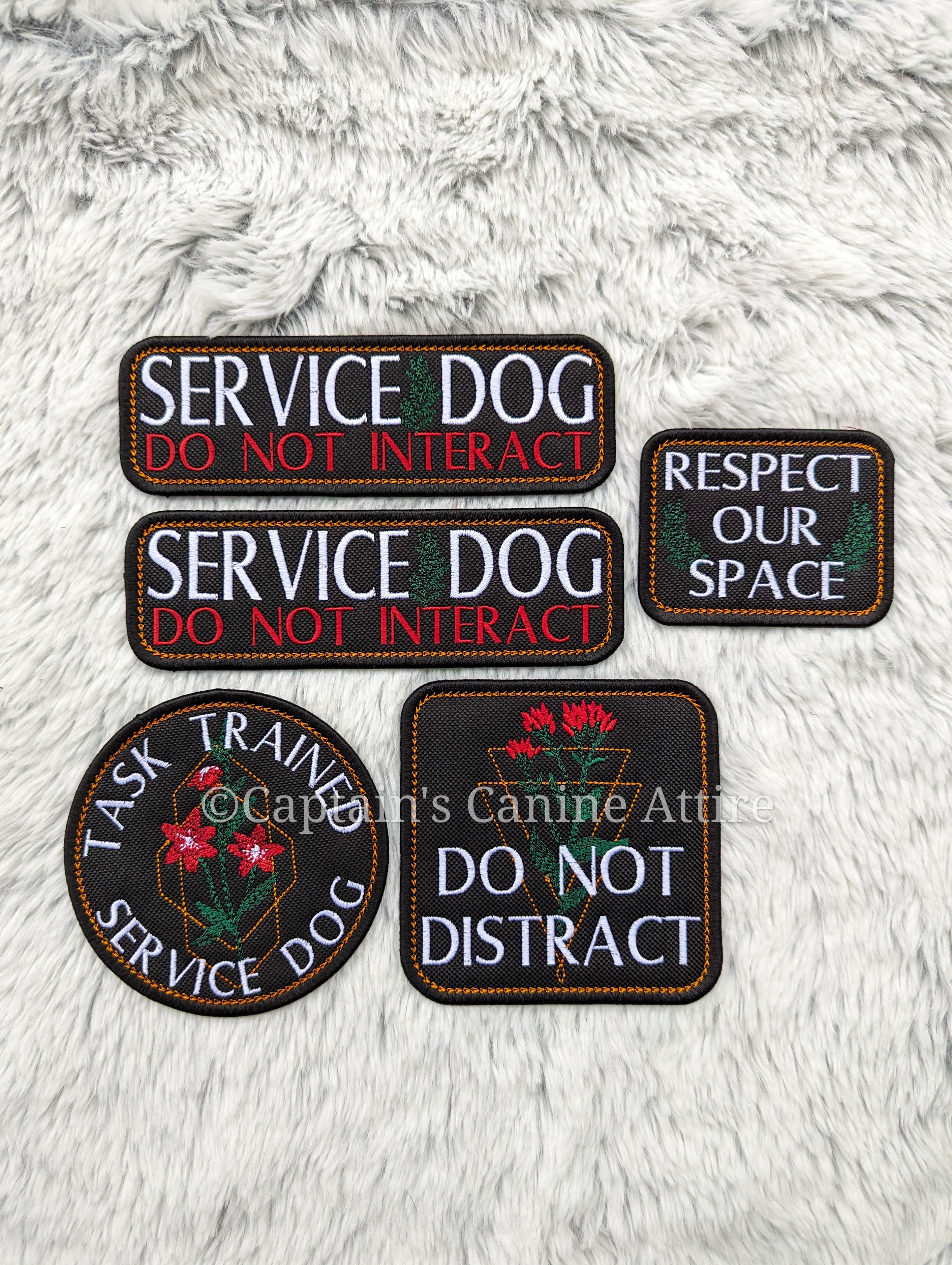 Service Dog - Do Not Distract Red Gold Velcro Patch